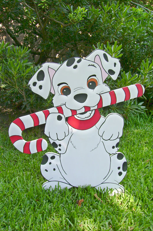 Dalmatian Christmas Candy Cane Yard Art made  by Art de Yard