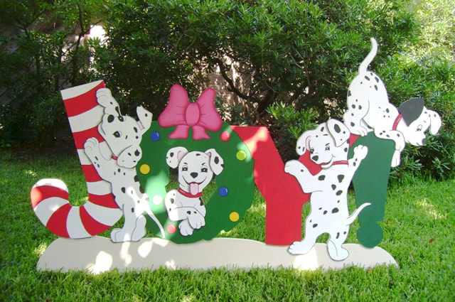 Dalmatian Christmas Joy Yard art made by Art de yard