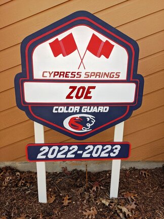 Cypress Springs High School Color Guard High Yard Sign