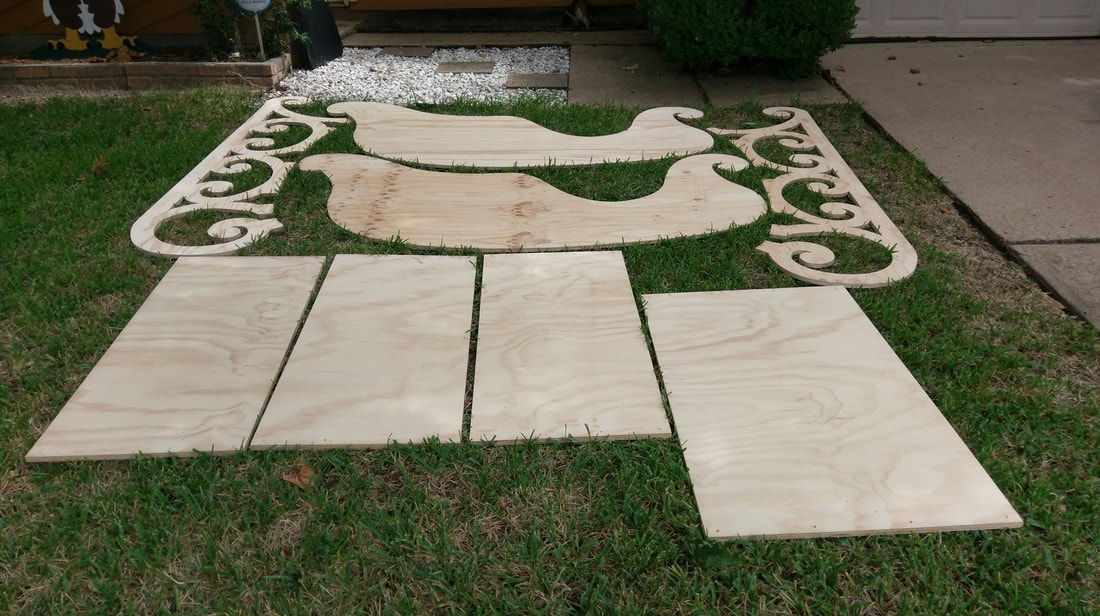Gigantic Wood Sleigh Cutout Ready to Paint