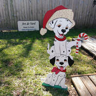 Dalmatian Christmas Buddies Yard Art