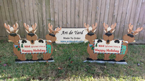 Reindeer Trio Holiday Yard Sign
